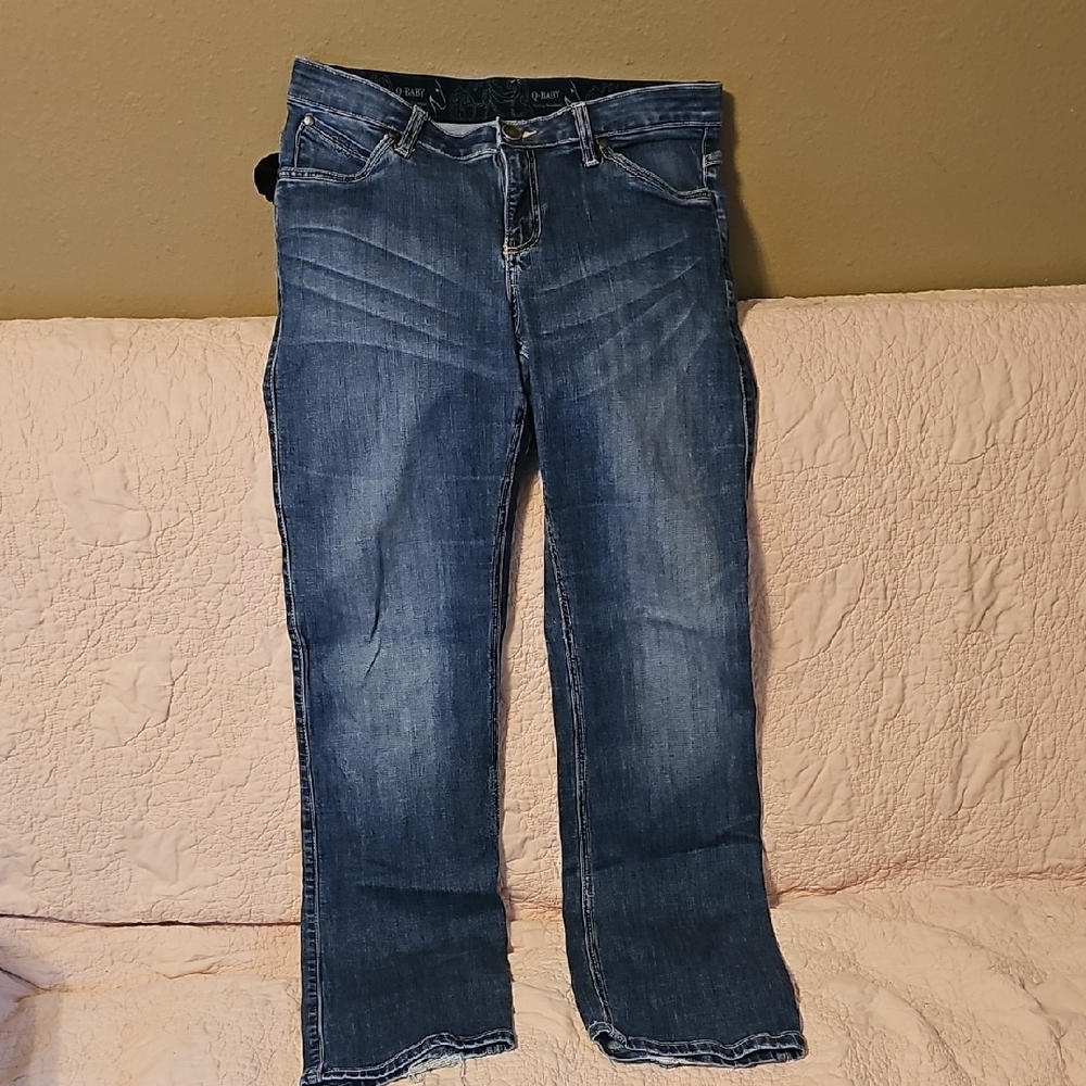 Wrangler Q-Baby Women's Dark Blue Stretch Jeans 9/10x34